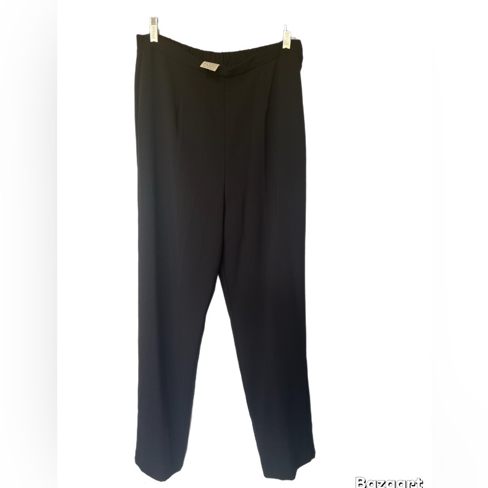 Danny & Nicole Size 10 Pants Black Elastic Waist In Black  Side Zip Button